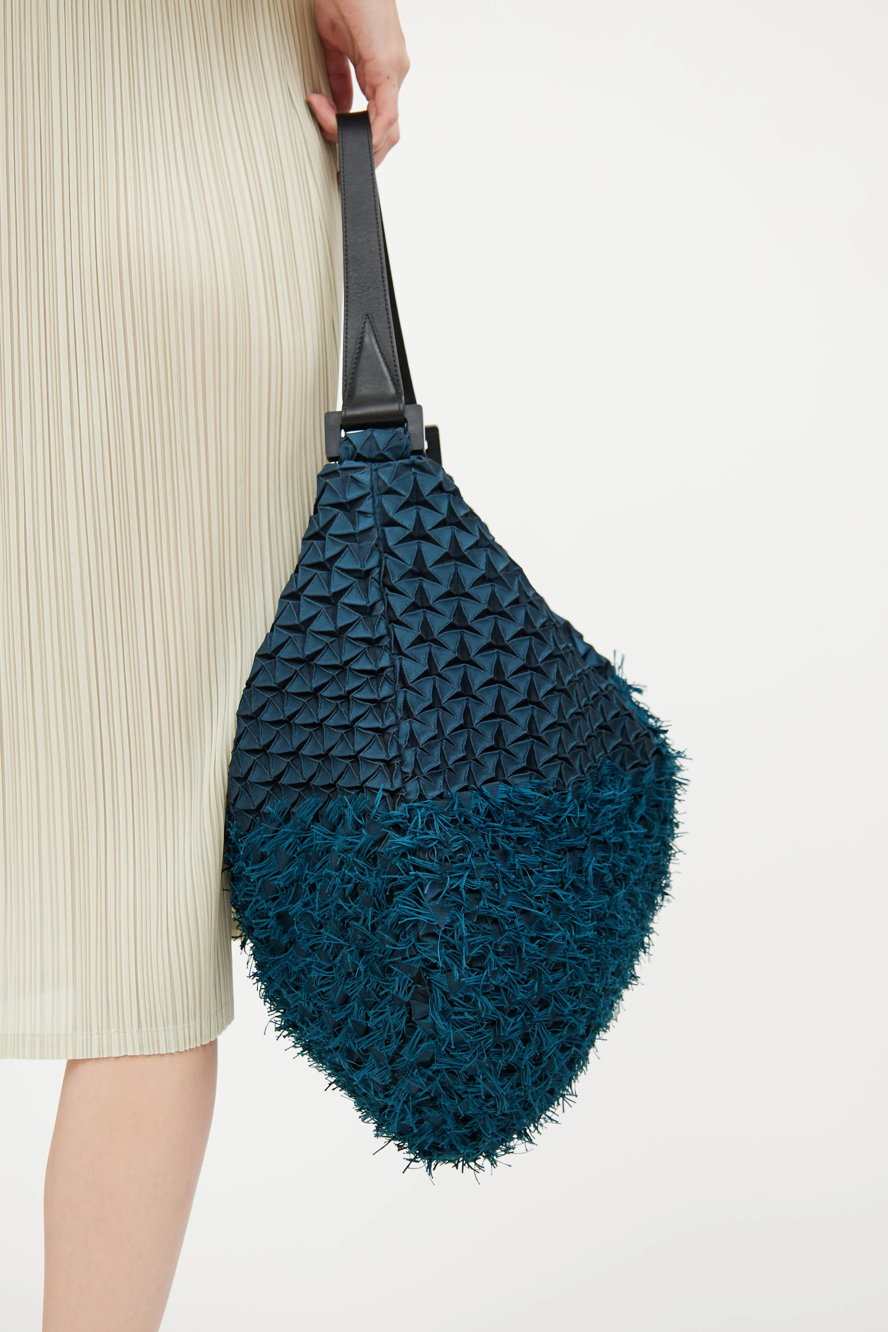Blue & Green Triangle Fringe Shoulder Bag