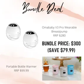 Bundle Deal: Omababy V3 Wearable Breastpump & Portable Bottle Warmer