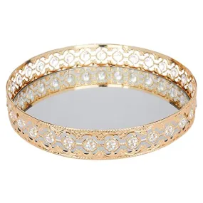 CALANDIS® Mirrored Crystal Vanity Makeup Tray Jewelry Organizer Decorative Tray Home
