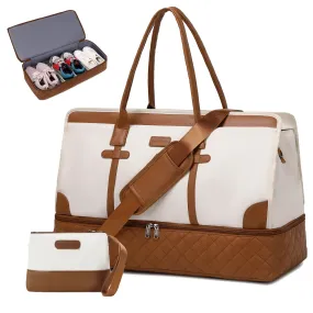 Chic Voyager: Deluxe Weekend Carryall with Shoe Compartment