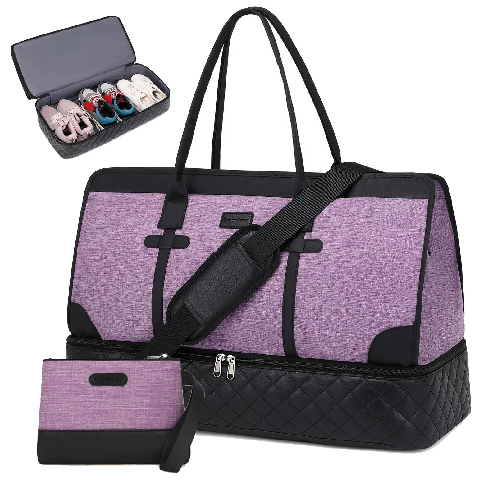Chic Voyager: Deluxe Weekend Carryall with Shoe Compartment
