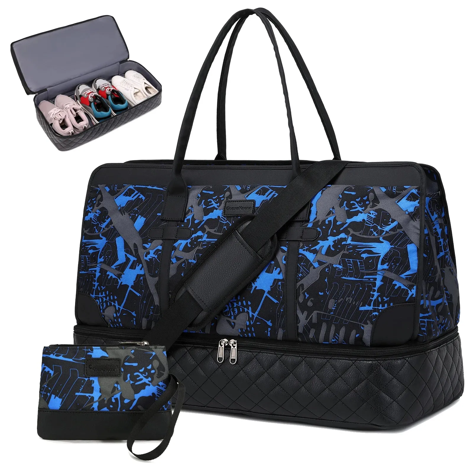 Chic Voyager: Deluxe Weekend Carryall with Shoe Compartment