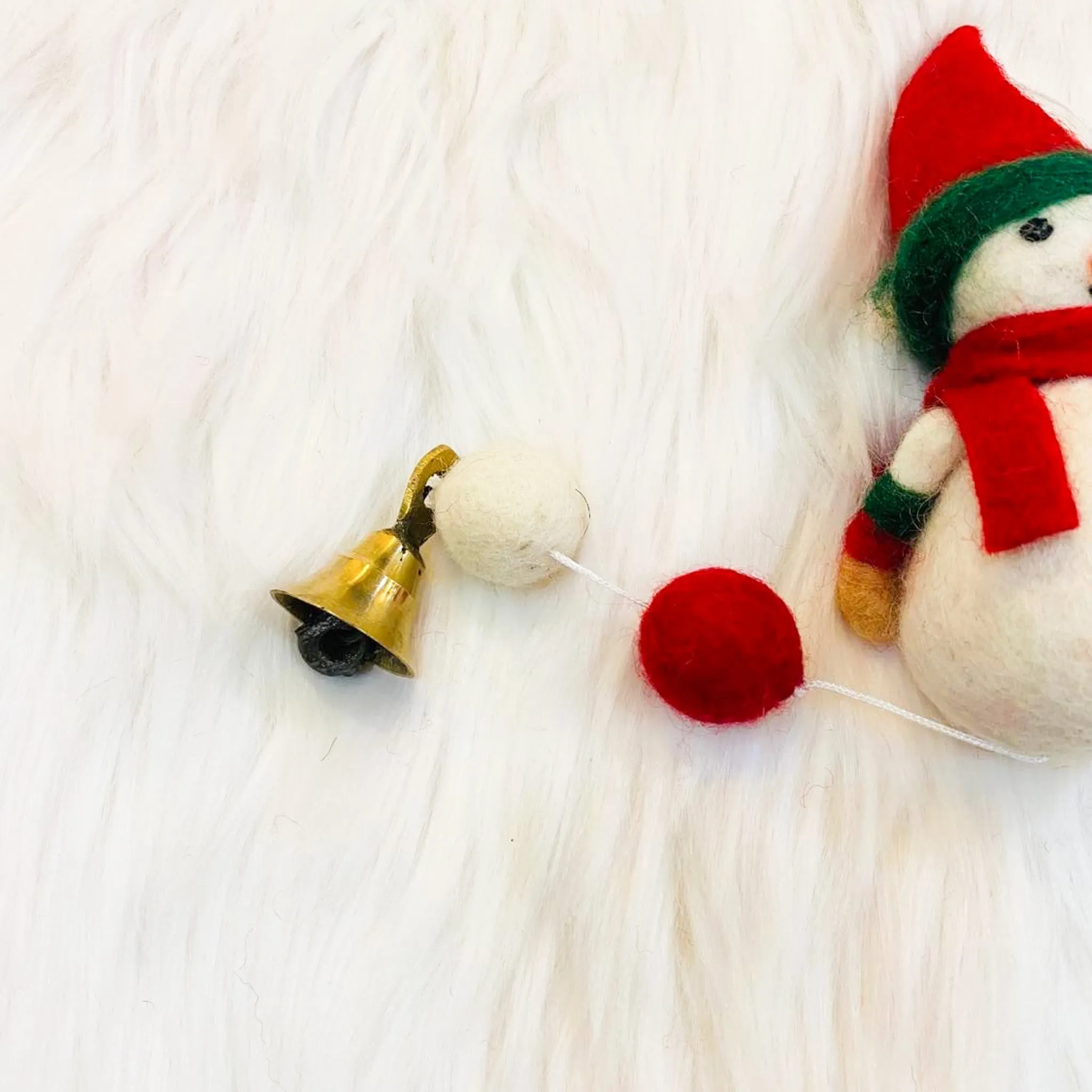 Christmas Snowman Felt Hanging with Bell