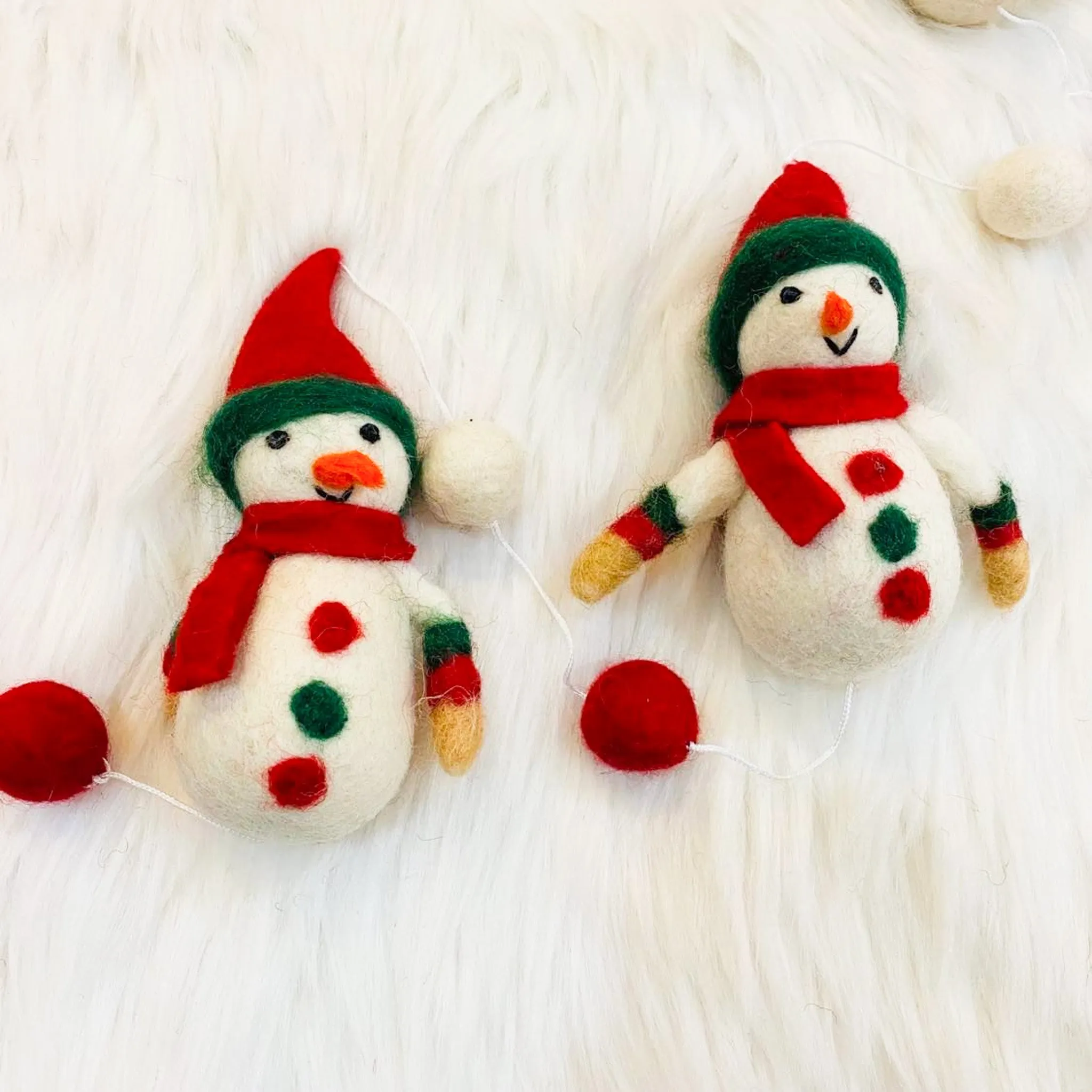 Christmas Snowman Felt Hanging with Bell