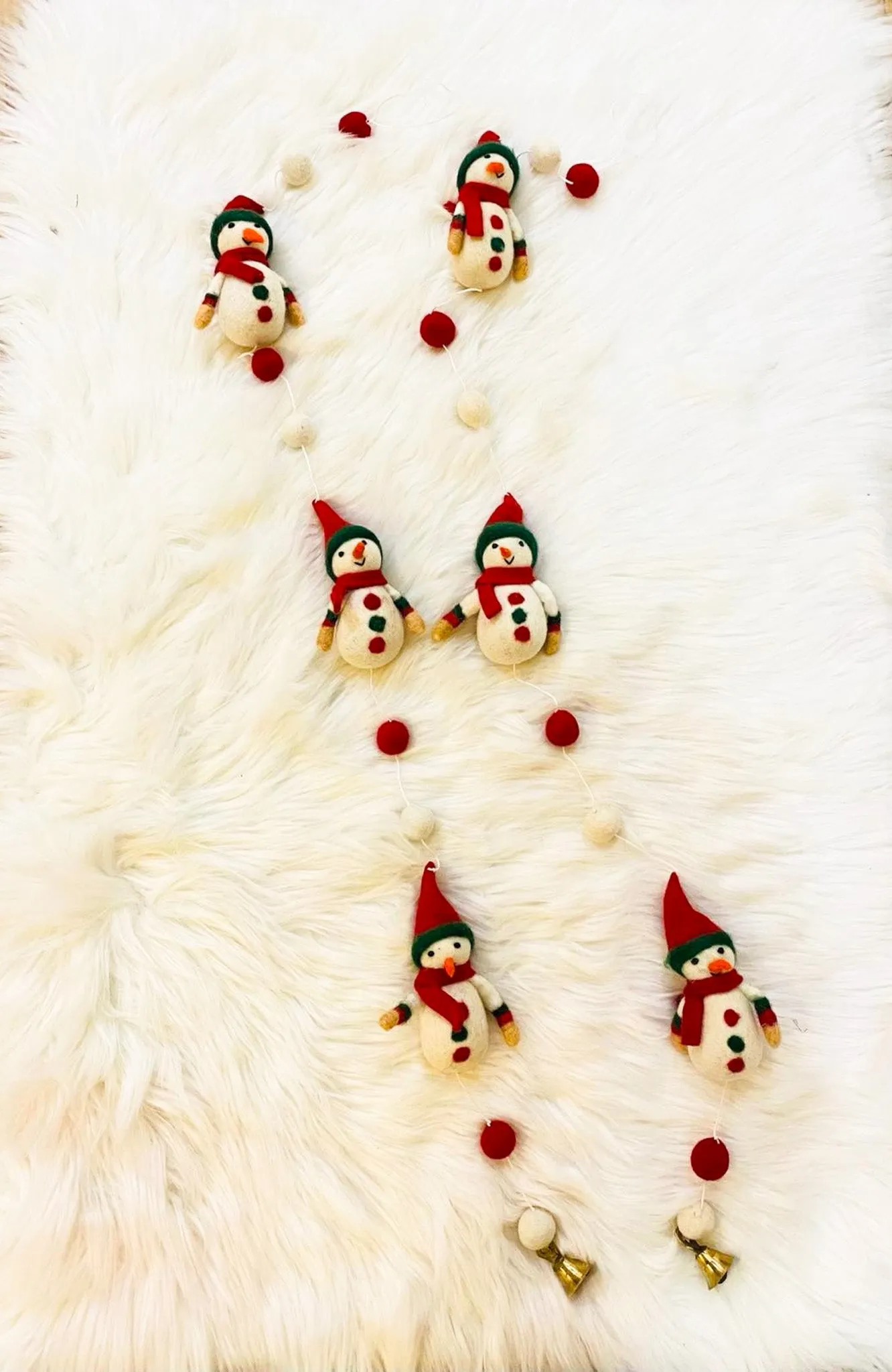 Christmas Snowman Felt Hanging with Bell