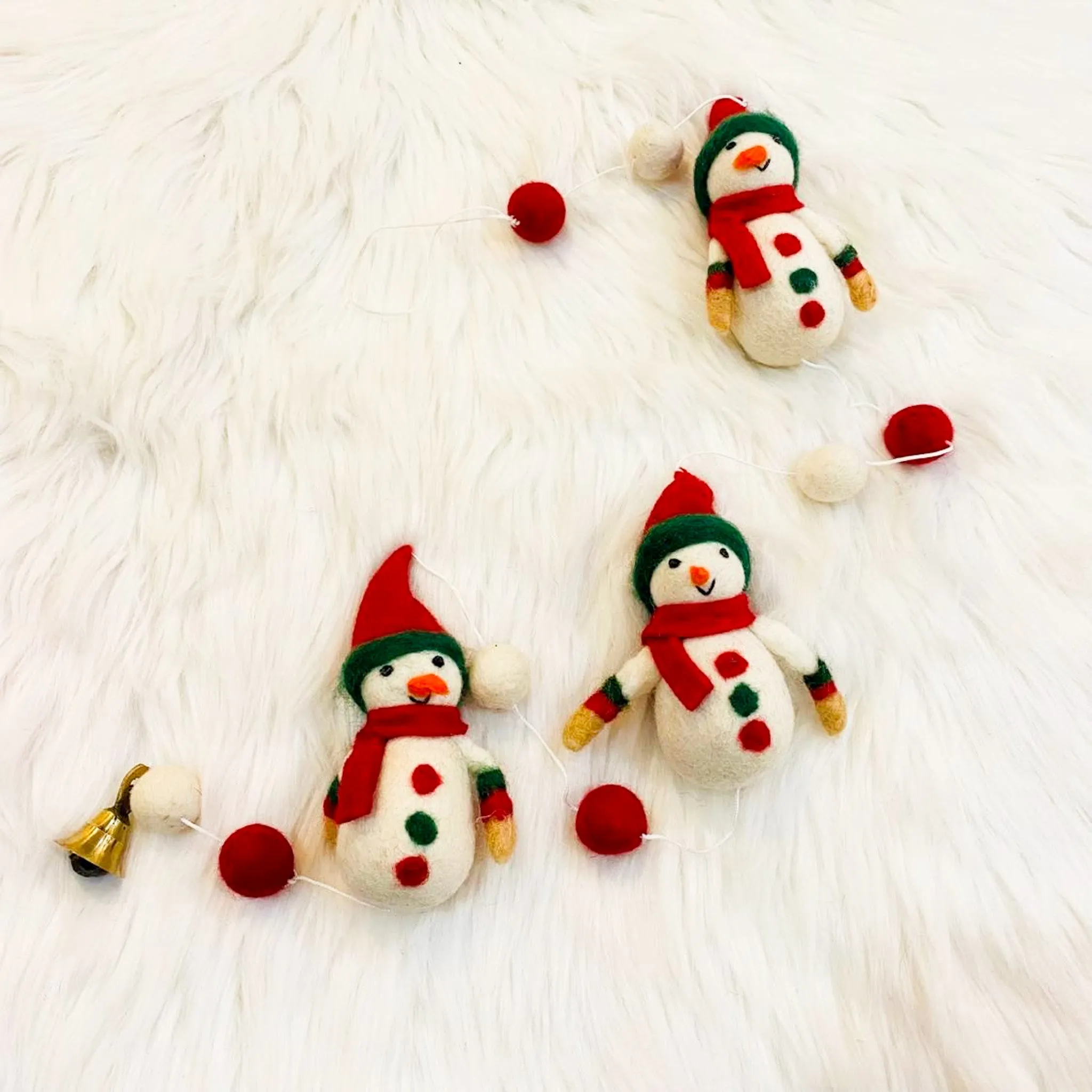 Christmas Snowman Felt Hanging with Bell