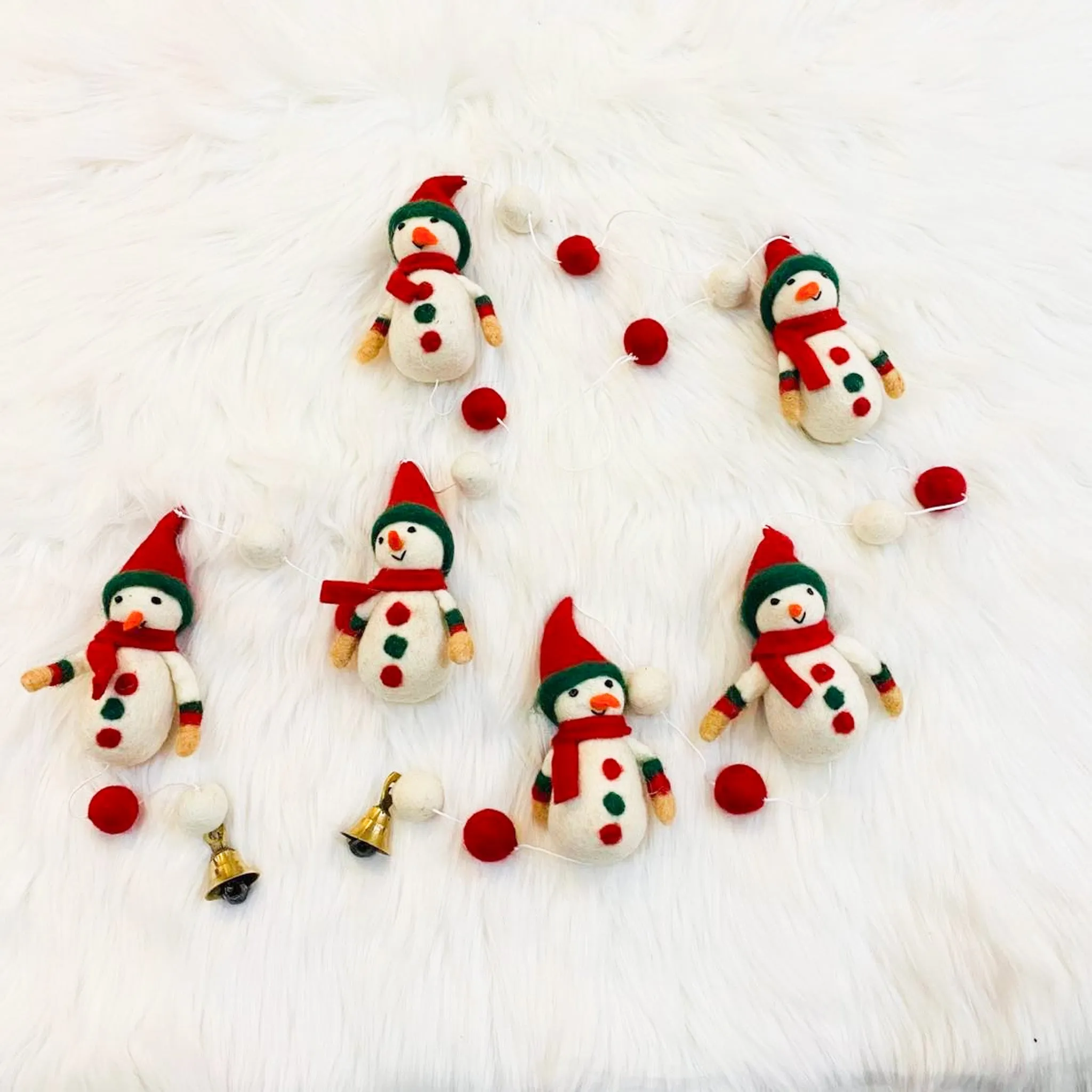 Christmas Snowman Felt Hanging with Bell
