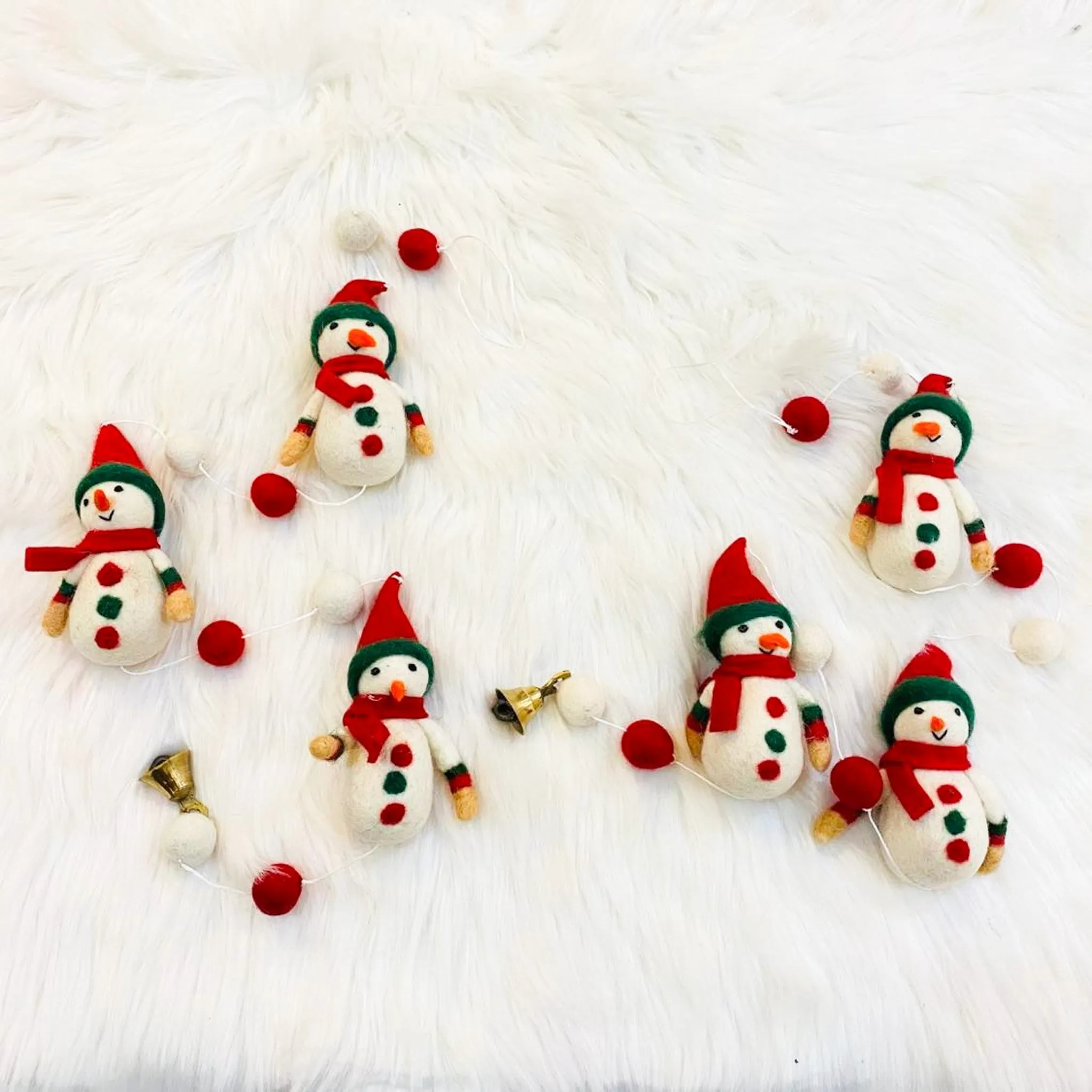 Christmas Snowman Felt Hanging with Bell