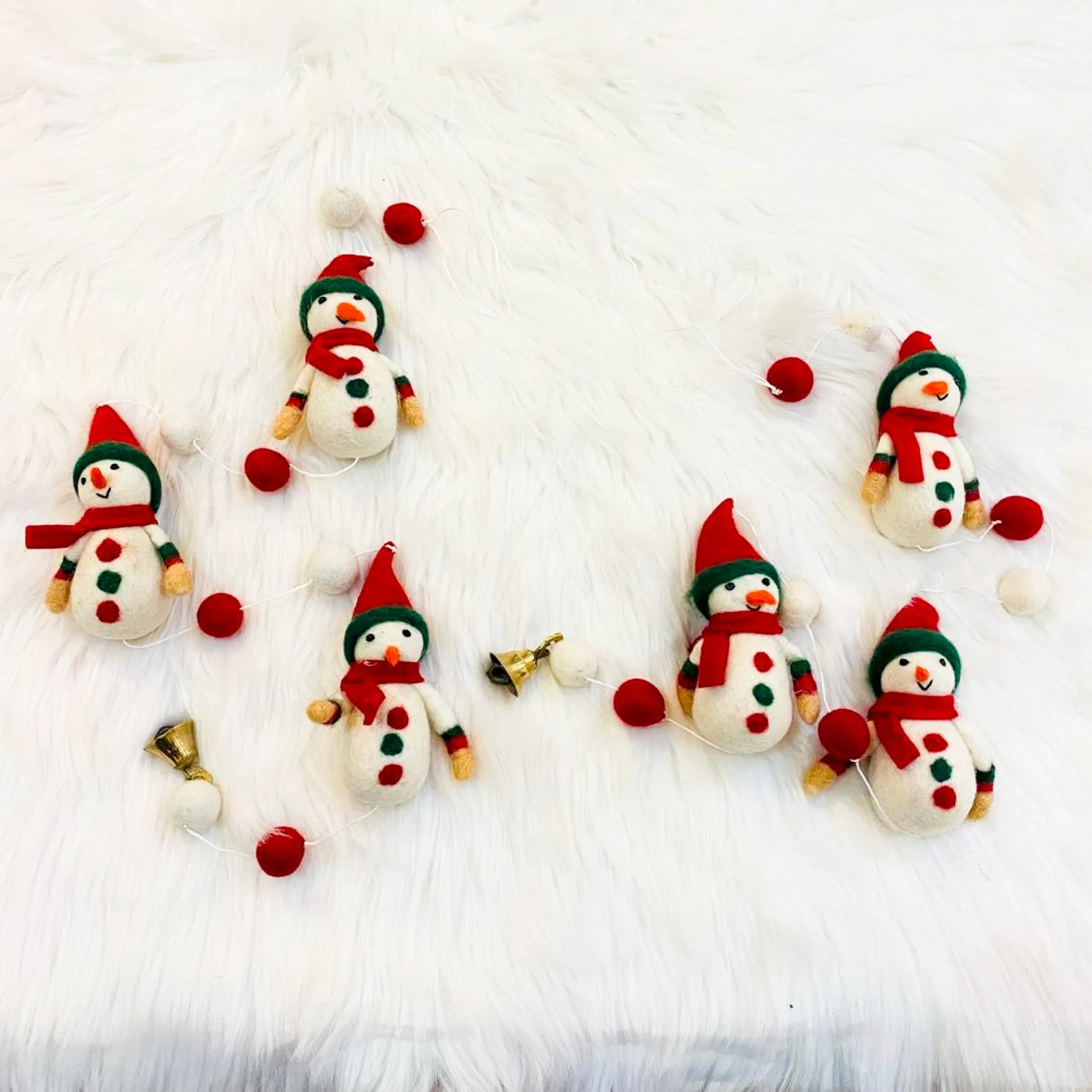 Christmas Snowman Felt Hanging with Bell