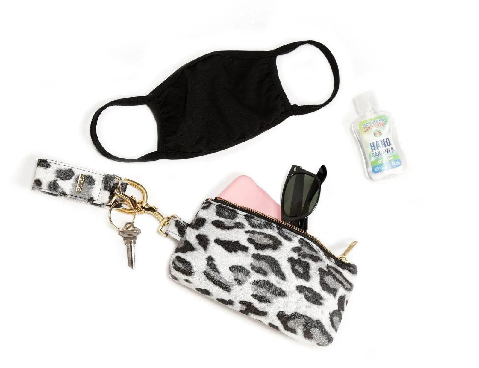 Cool Grey Vegan Leather 2-Piece Wristlet Set