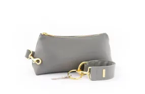 Cool Grey Vegan Leather 2-Piece Wristlet Set