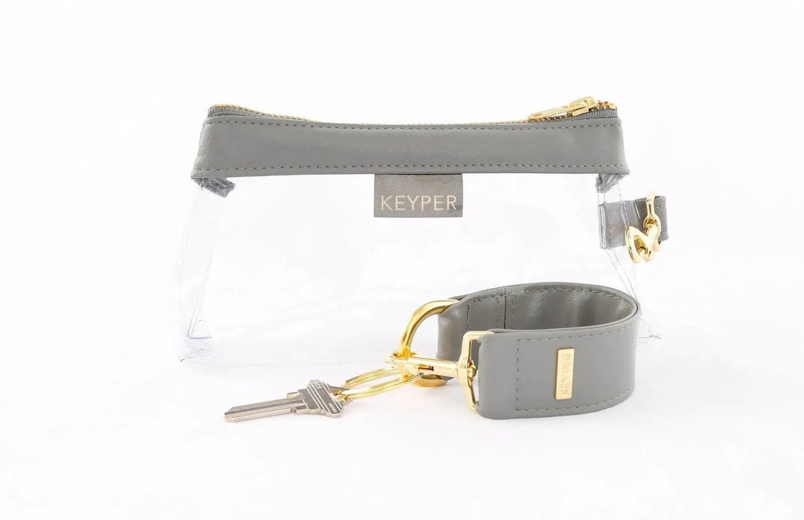 Cool Grey Vegan Leather 2-Piece Wristlet Set