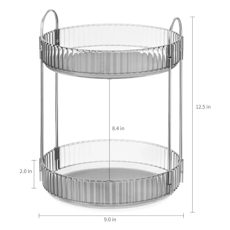 Corraine 2-Tier Multipurpose Revolving Organizer - Silver