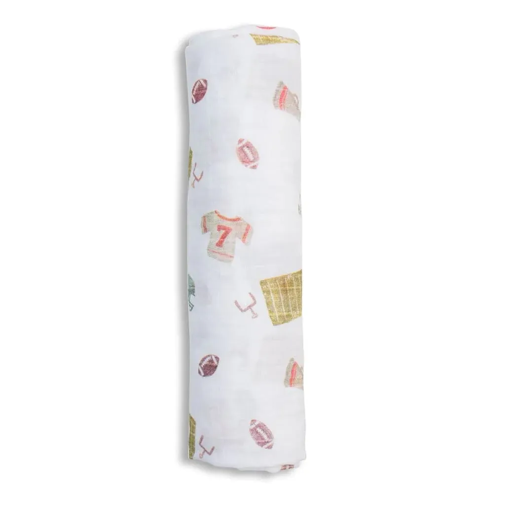 Cotton Muslin Swaddle Blanket Football
