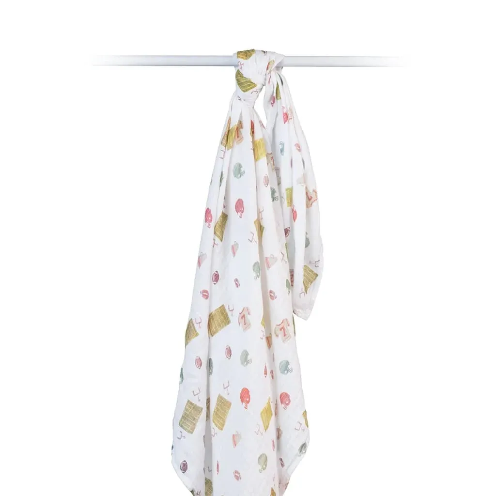 Cotton Muslin Swaddle Blanket Football