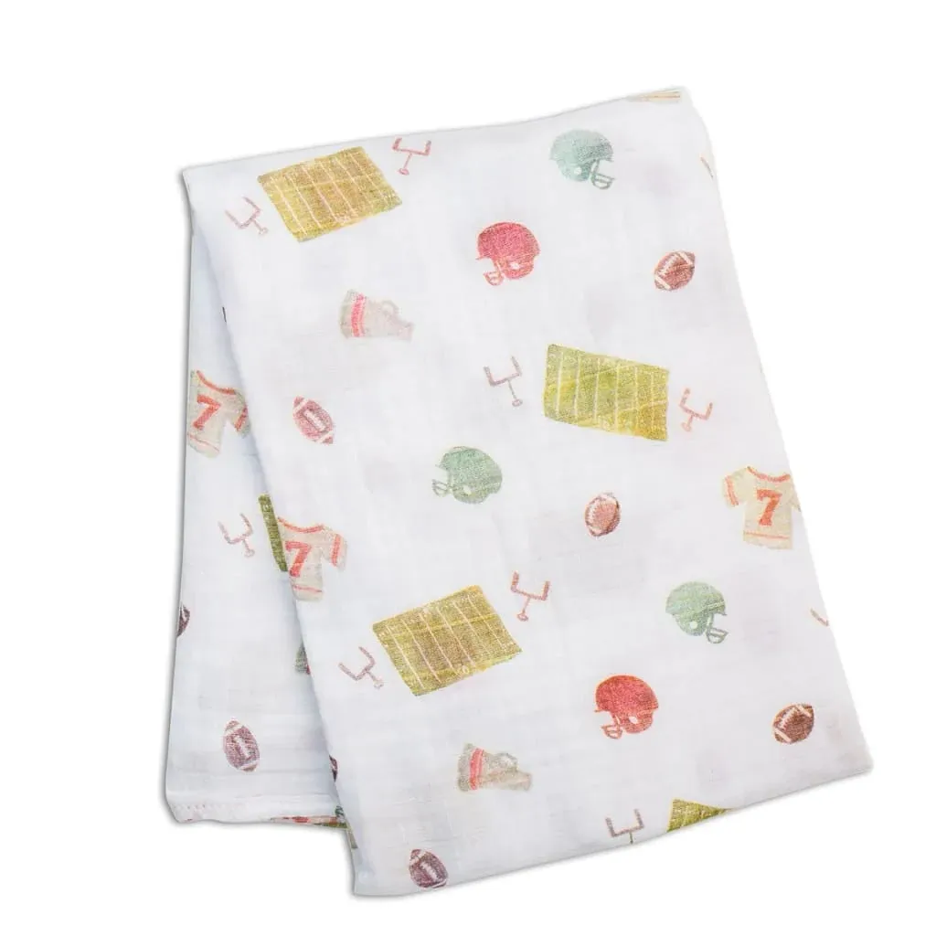 Cotton Muslin Swaddle Blanket Football
