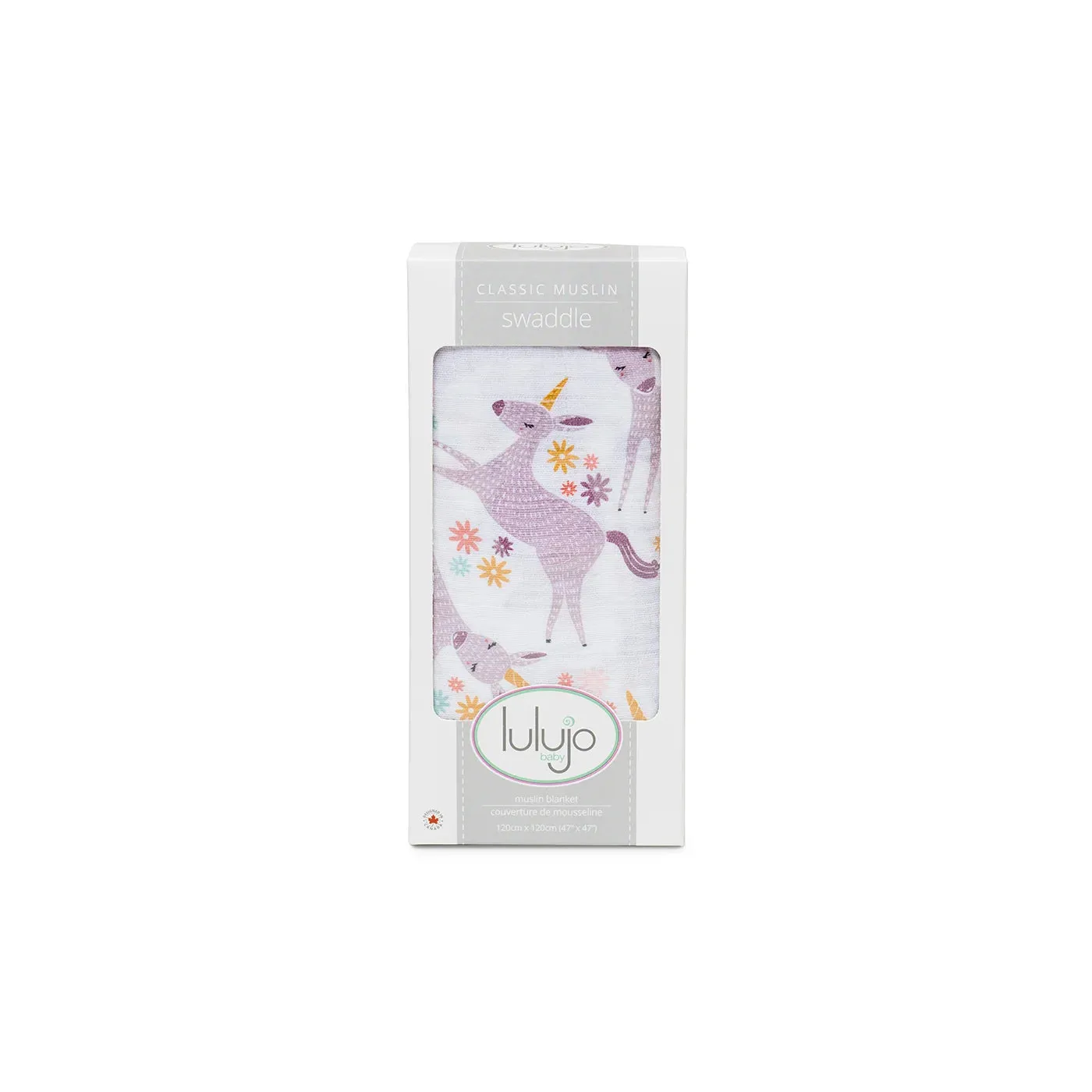 Cotton Muslin Swaddle - Modern Unicorn | Lulujo