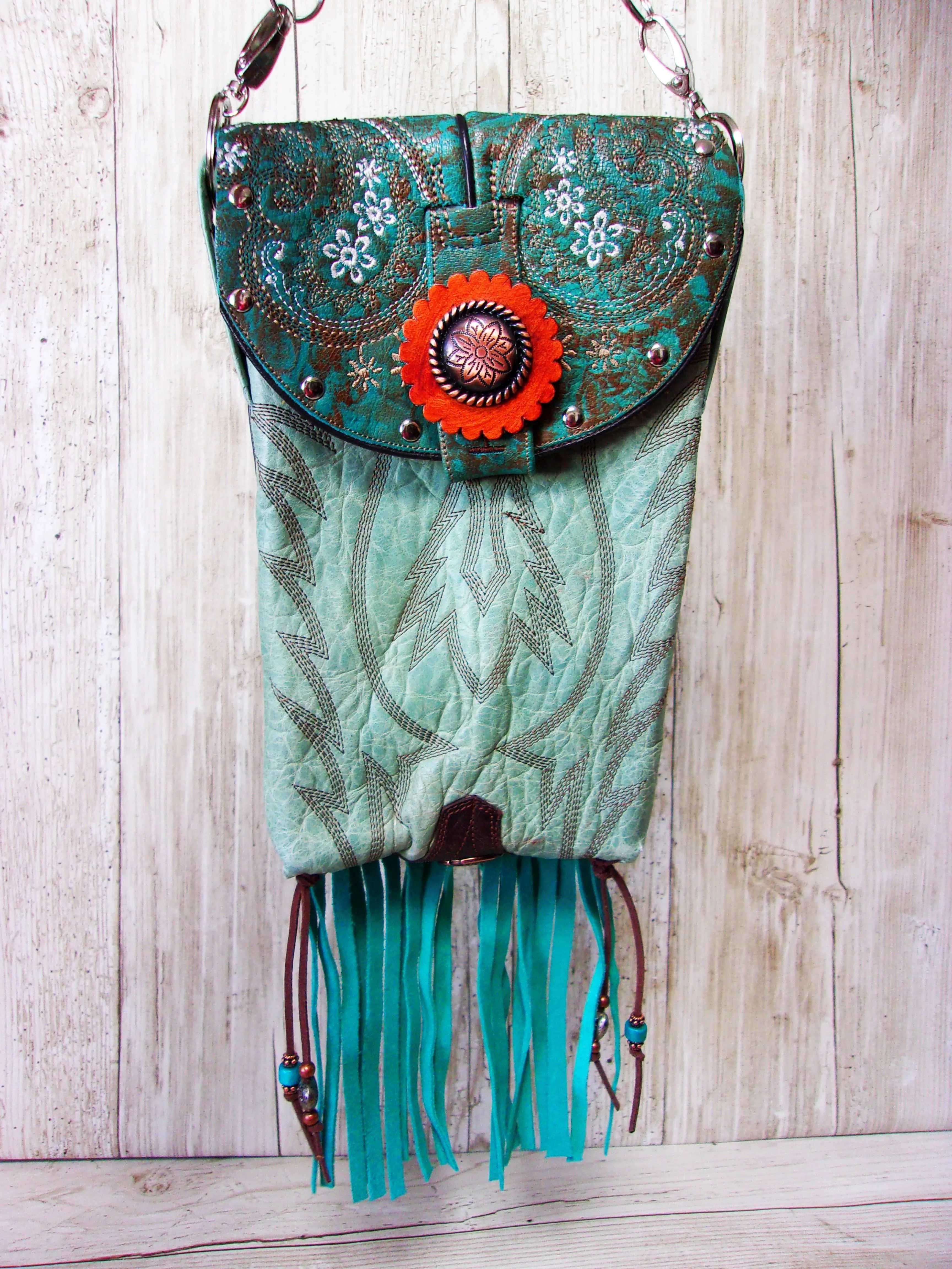Cowboy Boot Crossbody Fringe Hipster Bag HP804