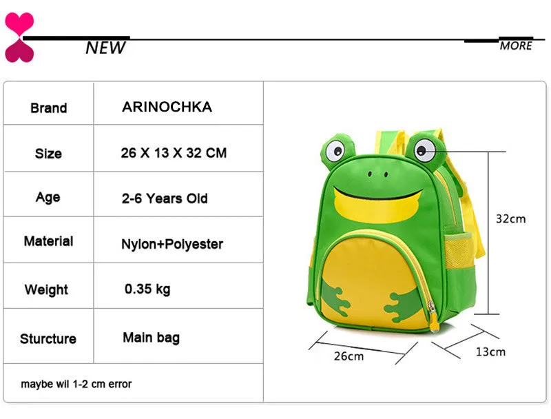 Cute Owl Animals Kids Backpack Toddler School Bags ZOO Families Kindergarten Bag