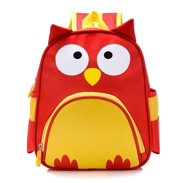 Cute Owl Animals Kids Backpack Toddler School Bags ZOO Families Kindergarten Bag