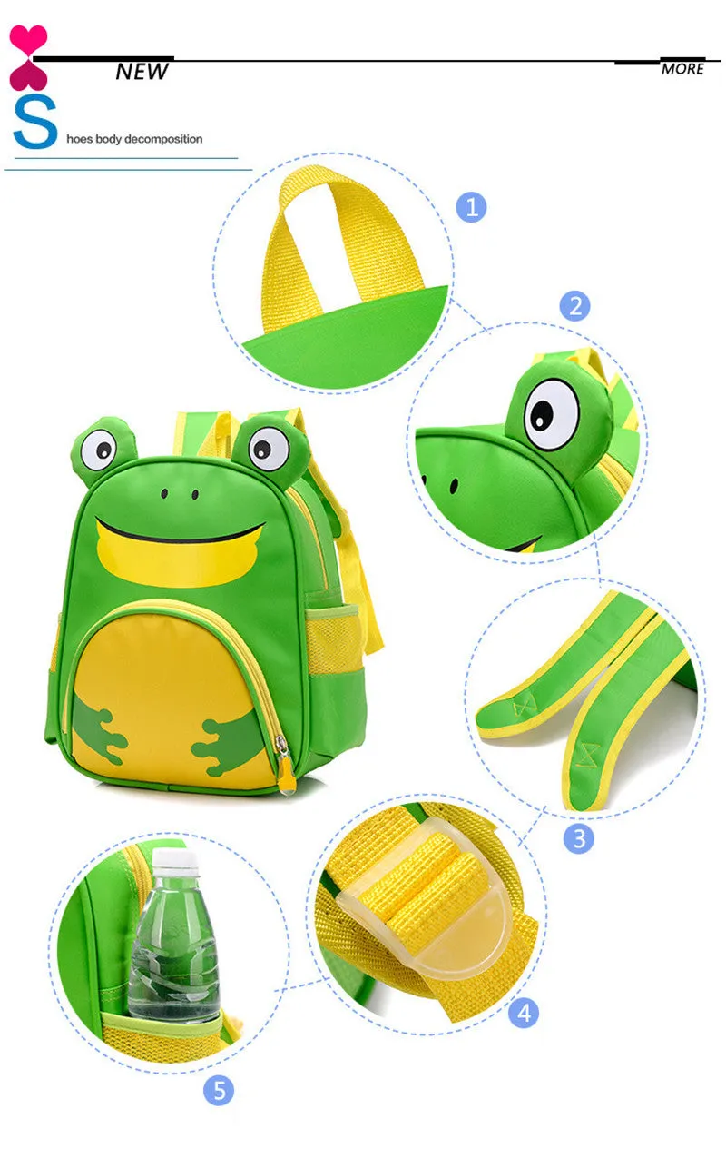 Cute Owl Animals Kids Backpack Toddler School Bags ZOO Families Kindergarten Bag