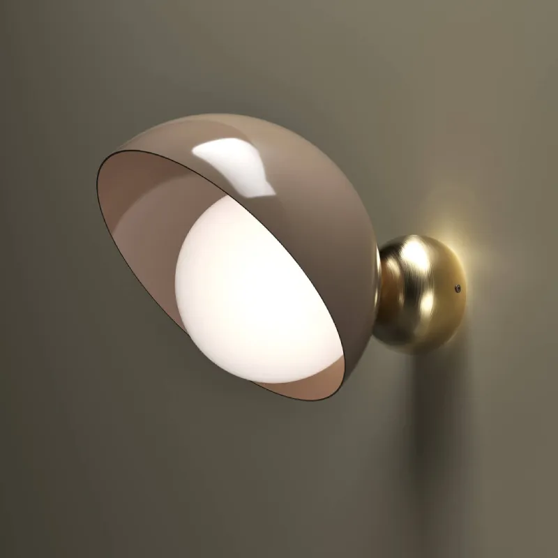 Eclectic Italian Tilted Dome Wall Light