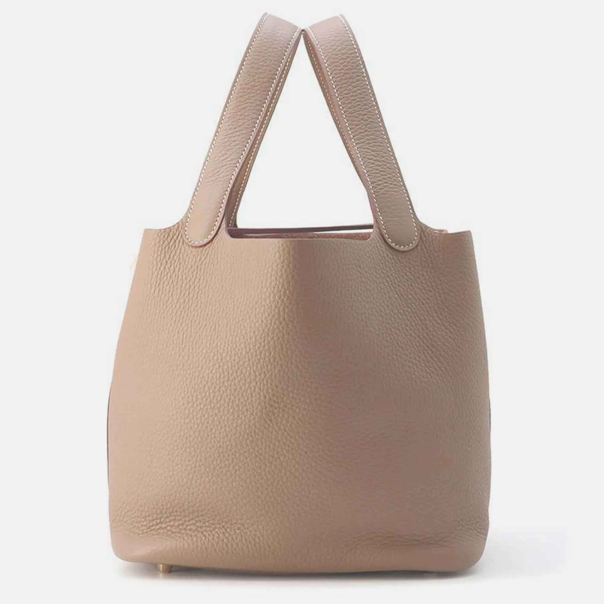 Etoupe Taurillon Clemence Picotin Lock Bag MM