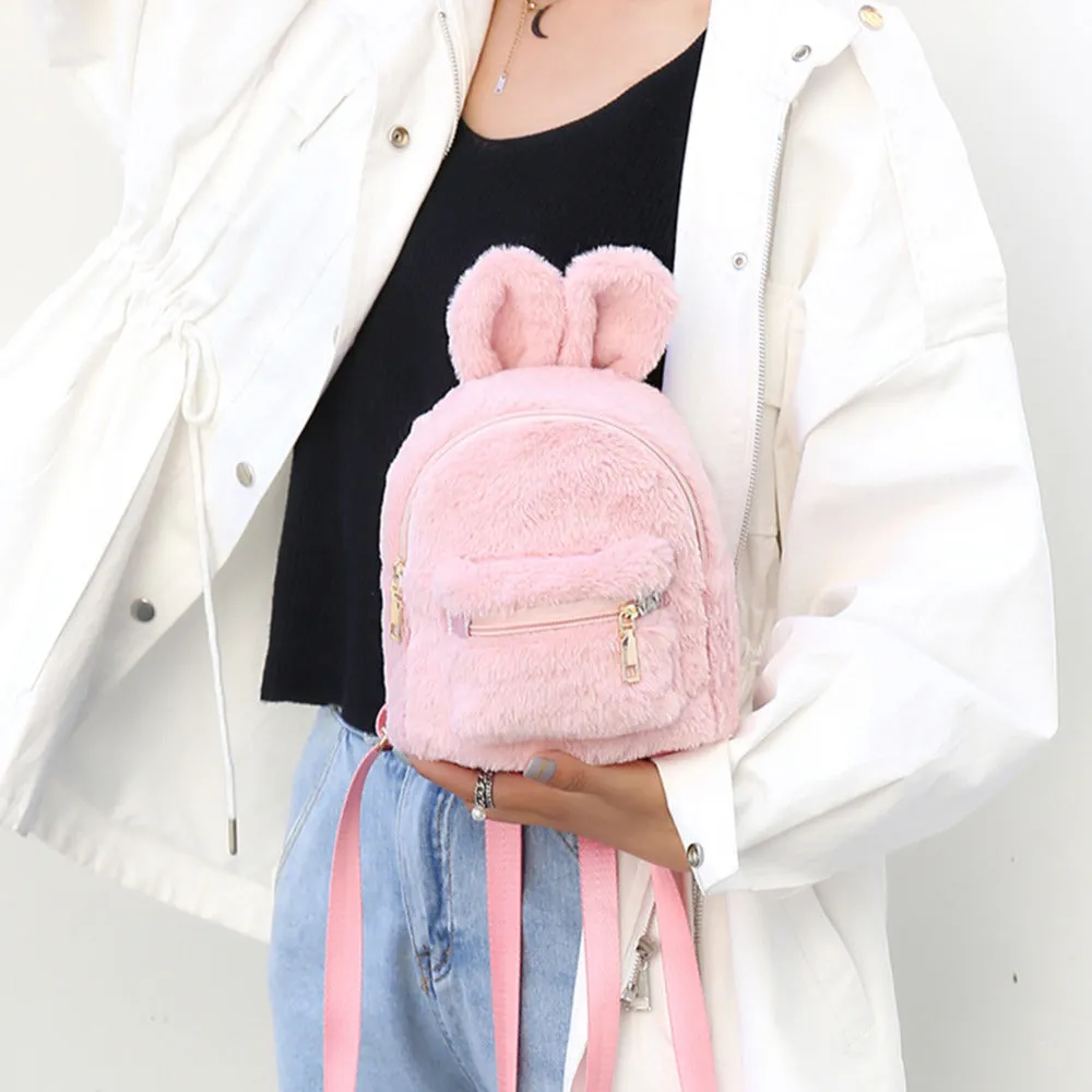 Faux Fur Bunny Mini Backpack