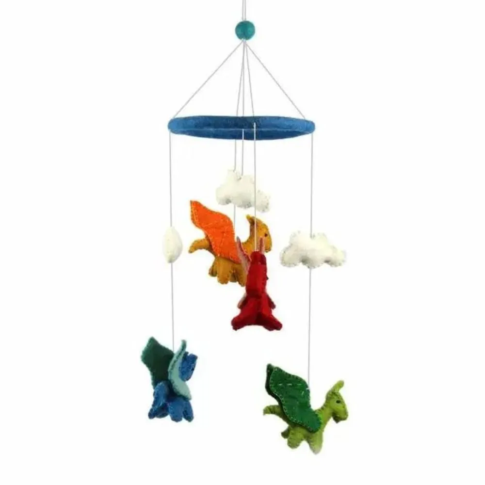 Felt Nursery Mobile - Dragons and Clouds