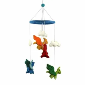 Felt Nursery Mobile - Dragons and Clouds