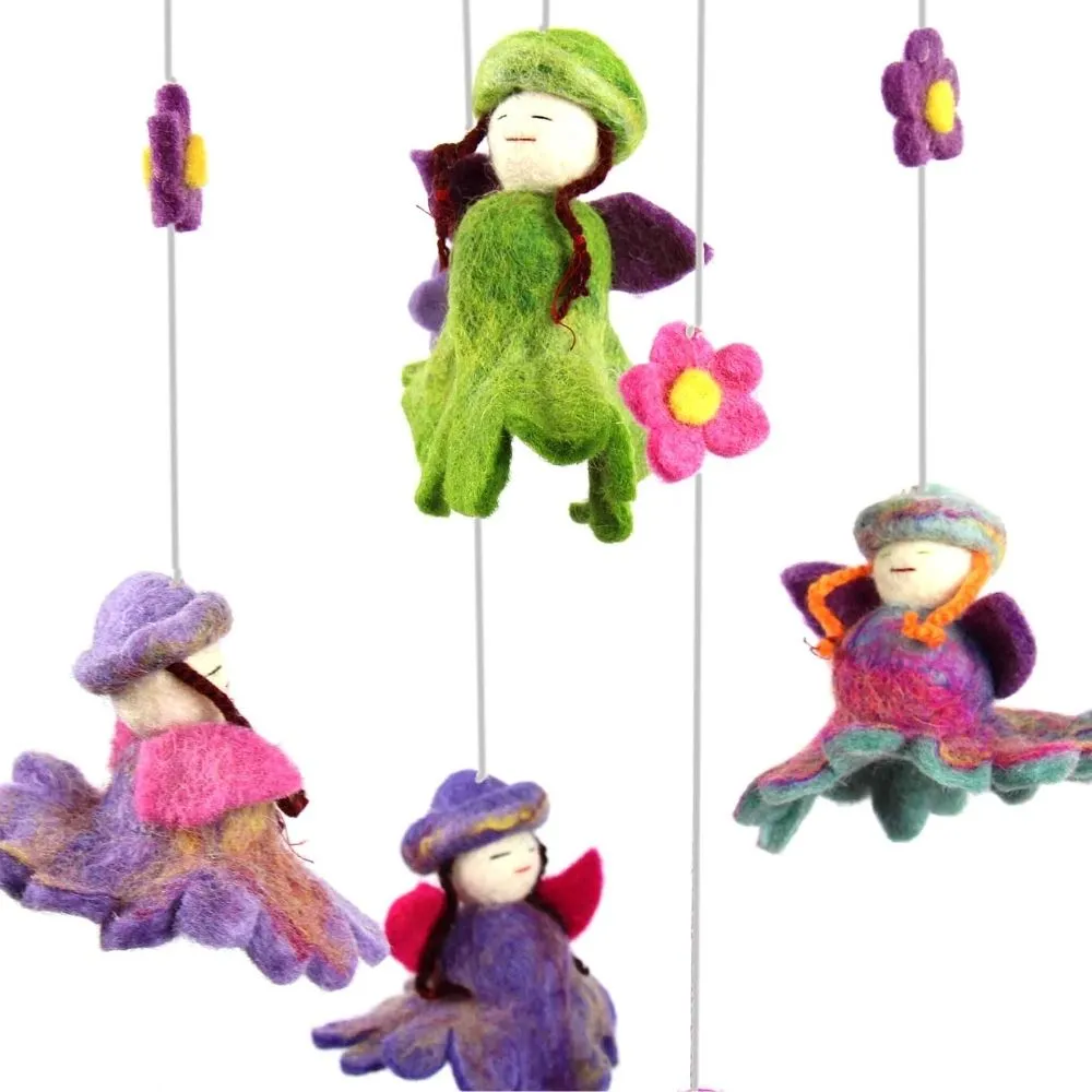 Felt Nursery Mobile - Flower Fairies