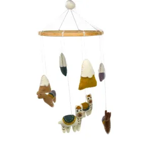 Felt Nursery Mobile - Llamas