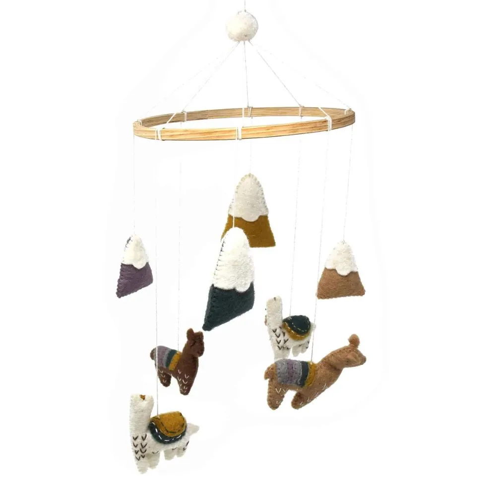 Felt Nursery Mobile - Llamas