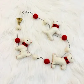 Felted Dog Hanging with Bells
