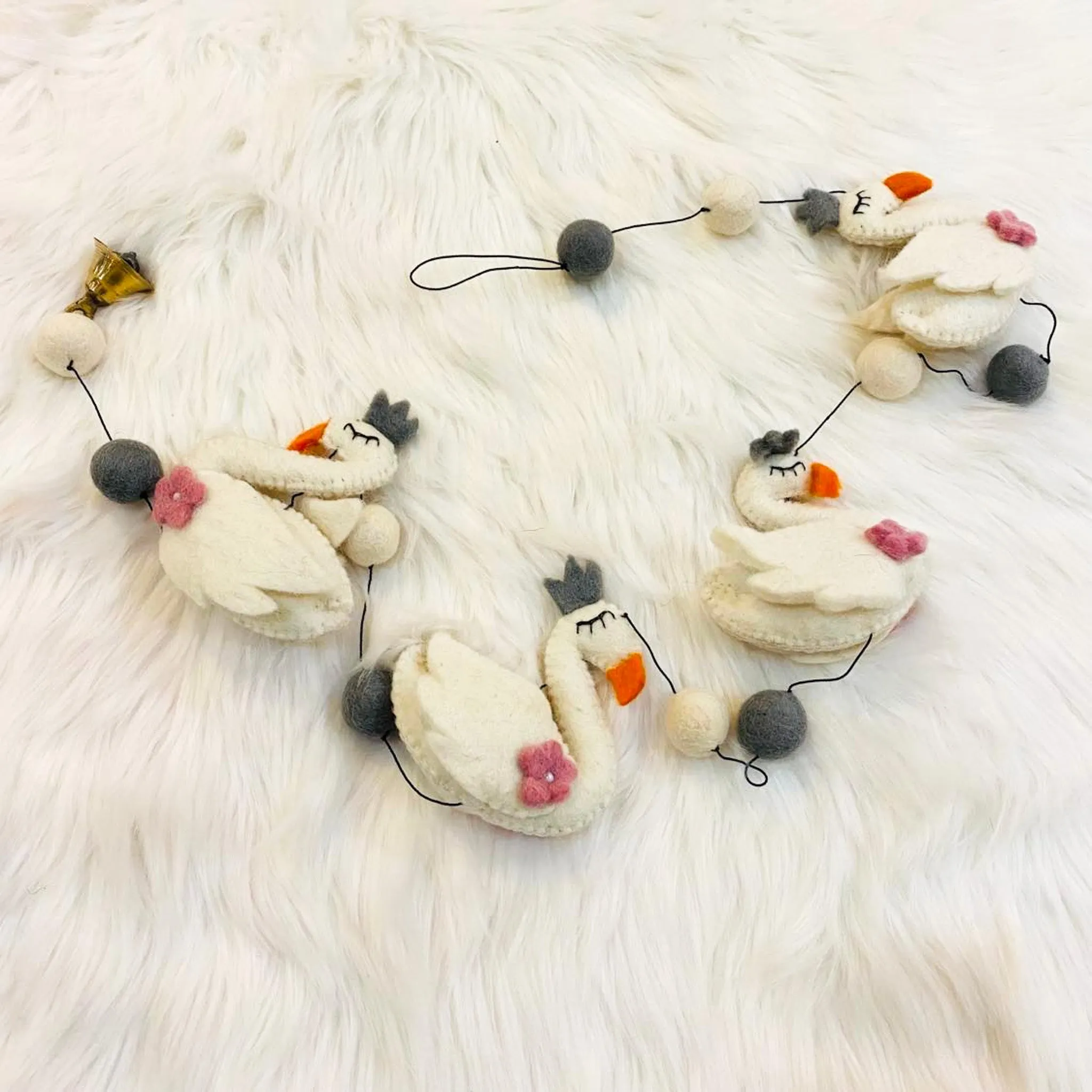 Felted Dog Hanging with Bells
