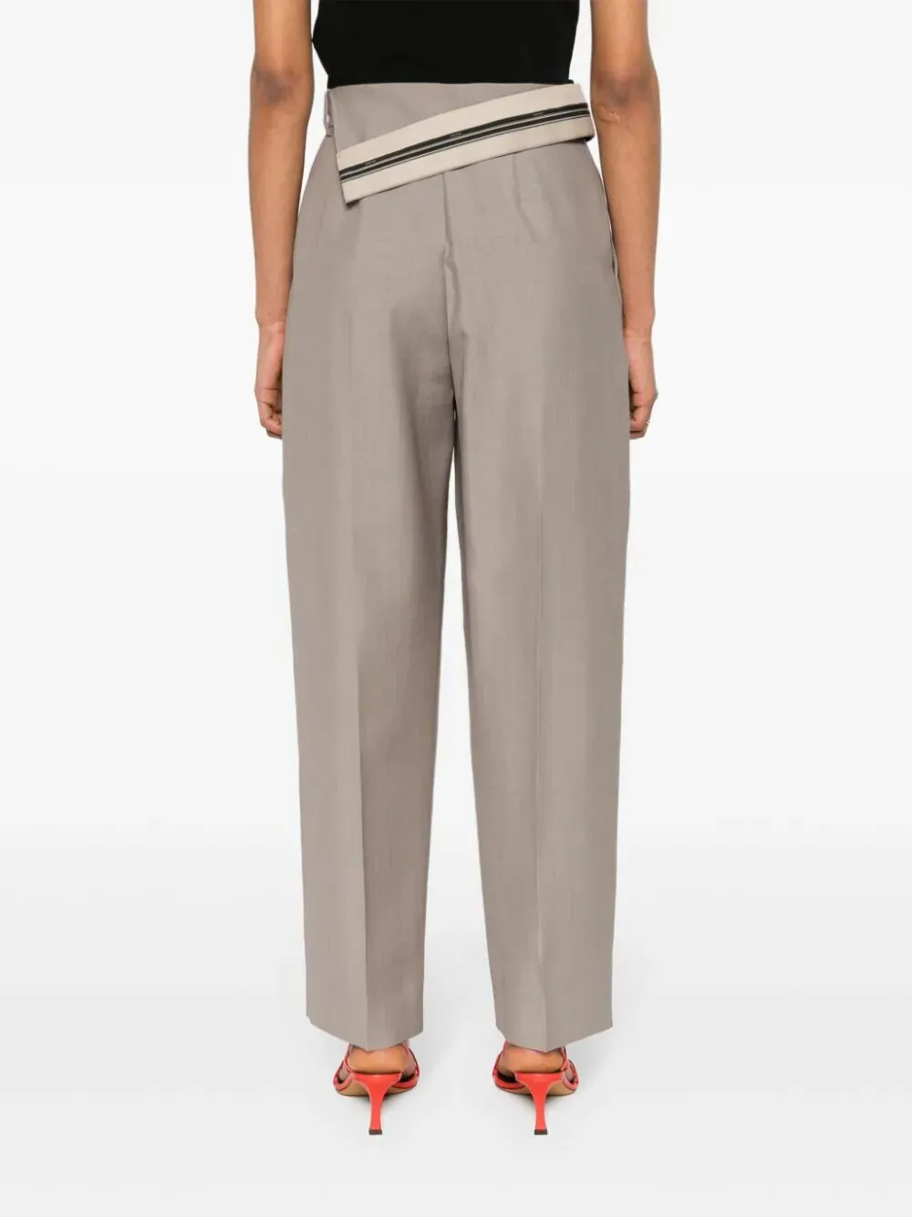 FENDI Asymmetrical Mohair Blend Tailored Pants