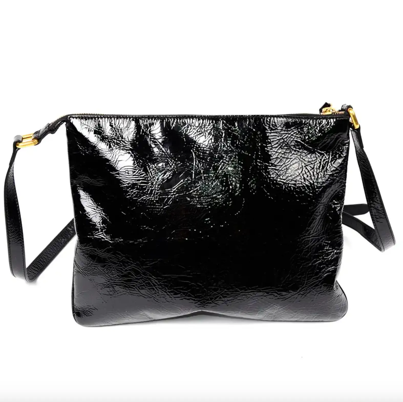Fendi Black Patent Leather Handbag W Dust Bag Original Tag & Authenticity Card