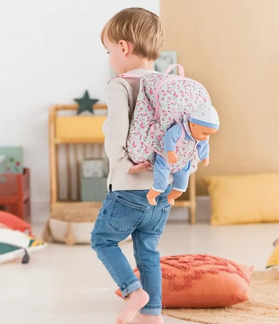 Floral Print Backpack Doll Carrier for Baby Dolls