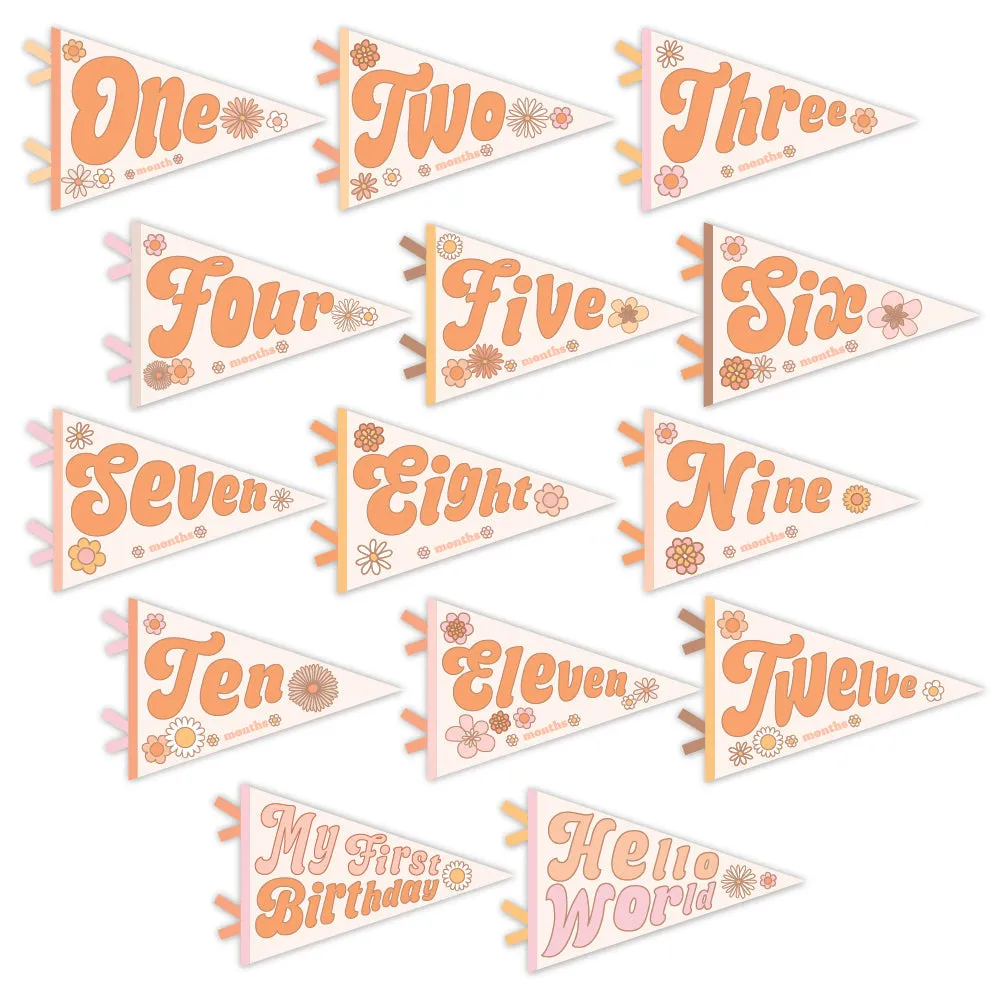 Flower Child Petit Milestone Pennants