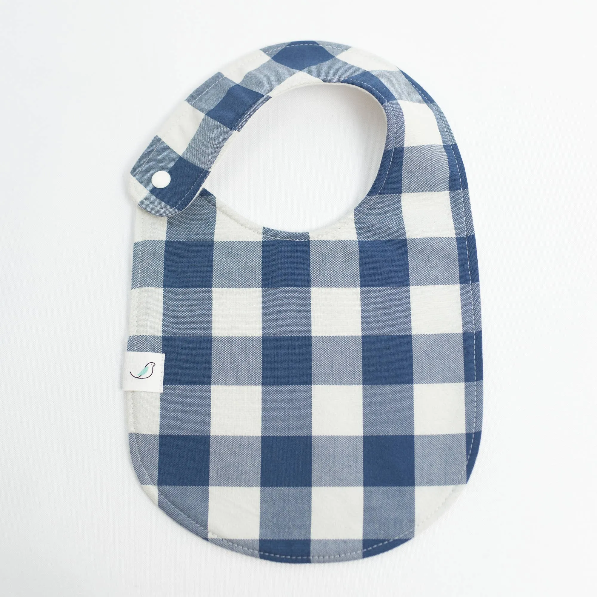 Gingham Check Bib - Dark Blue
