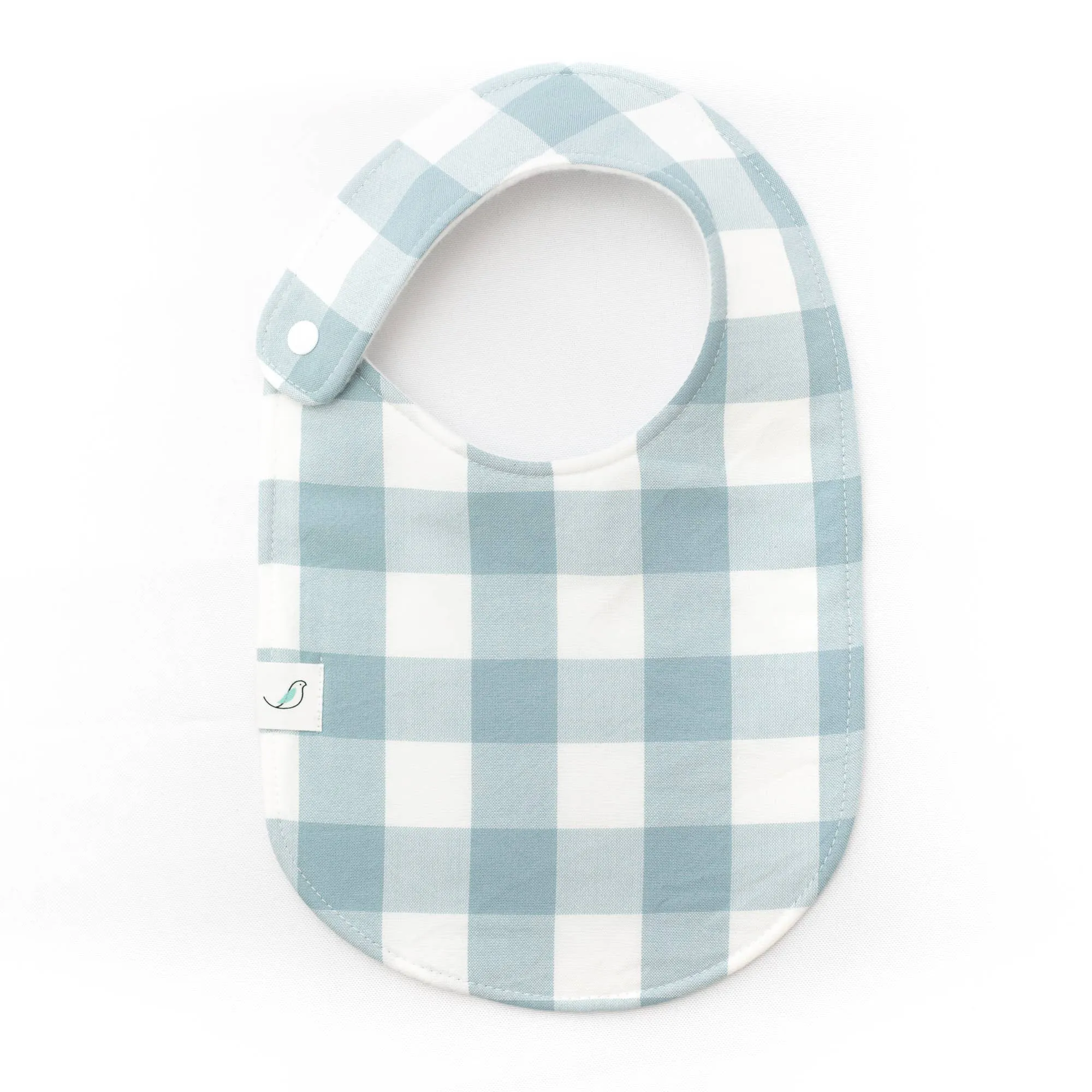 Gingham Check Bib - Light Blue