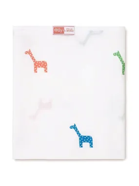 Giraffe Print 100% Cotton Extra Large Swaddle Blanket By Olly & Belle