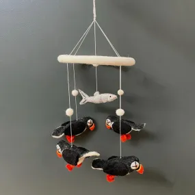 Handmade Felt Puffin Mobile - Fairtrade