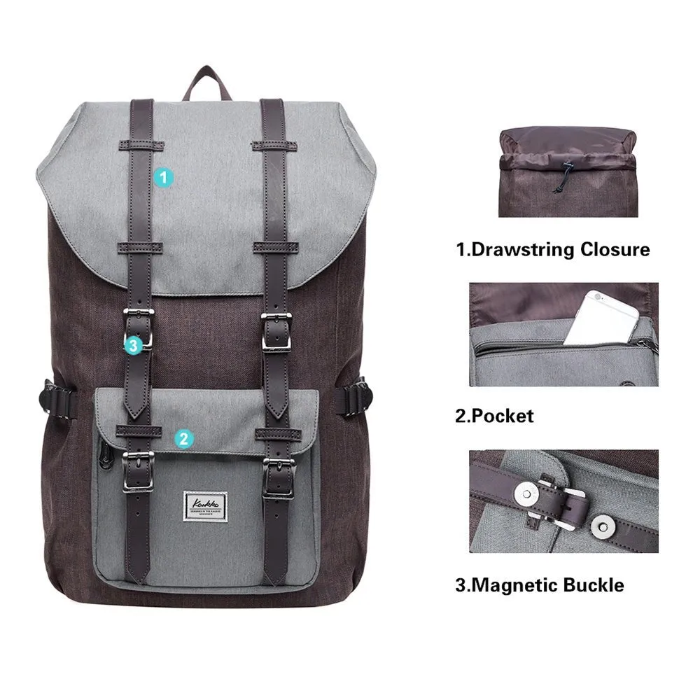 KAUKKO Backpack for city trips, EP5-4 ( Grey Coffee / 20.3L)