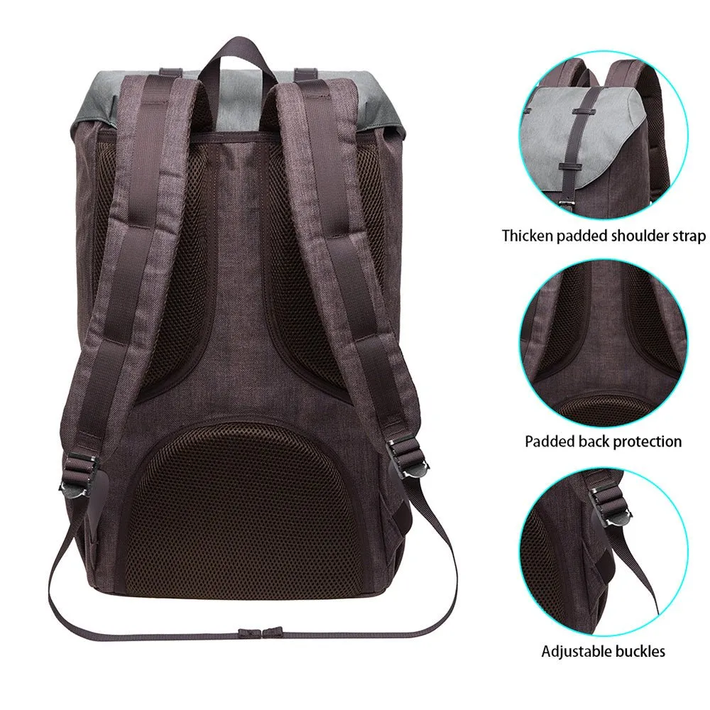 KAUKKO Backpack for city trips, EP5-4 ( Grey Coffee / 20.3L)