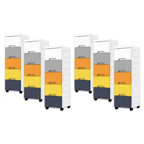 Kuber Industries (Set of 6) 5-Layer Multi Storage Drawer Organizer - Cabinet & Chest Of Drawers For Storage - Thin Plastic Rack -Multicolor