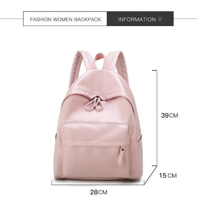 Leather Cool Backpack: Multi Pocket Big Travel Bag for Women XA503H