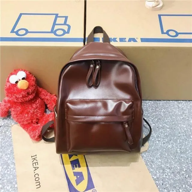 Leather Cool Backpack: Multi Pocket Big Travel Bag for Women XA503H