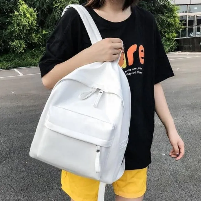 Leather Cool Backpack: Multi Pocket Big Travel Bag for Women XA503H