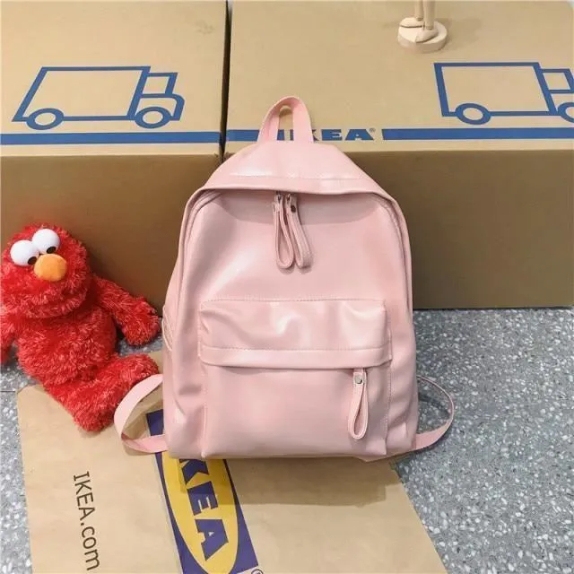 Leather Cool Backpack: Multi Pocket Big Travel Bag for Women XA503H